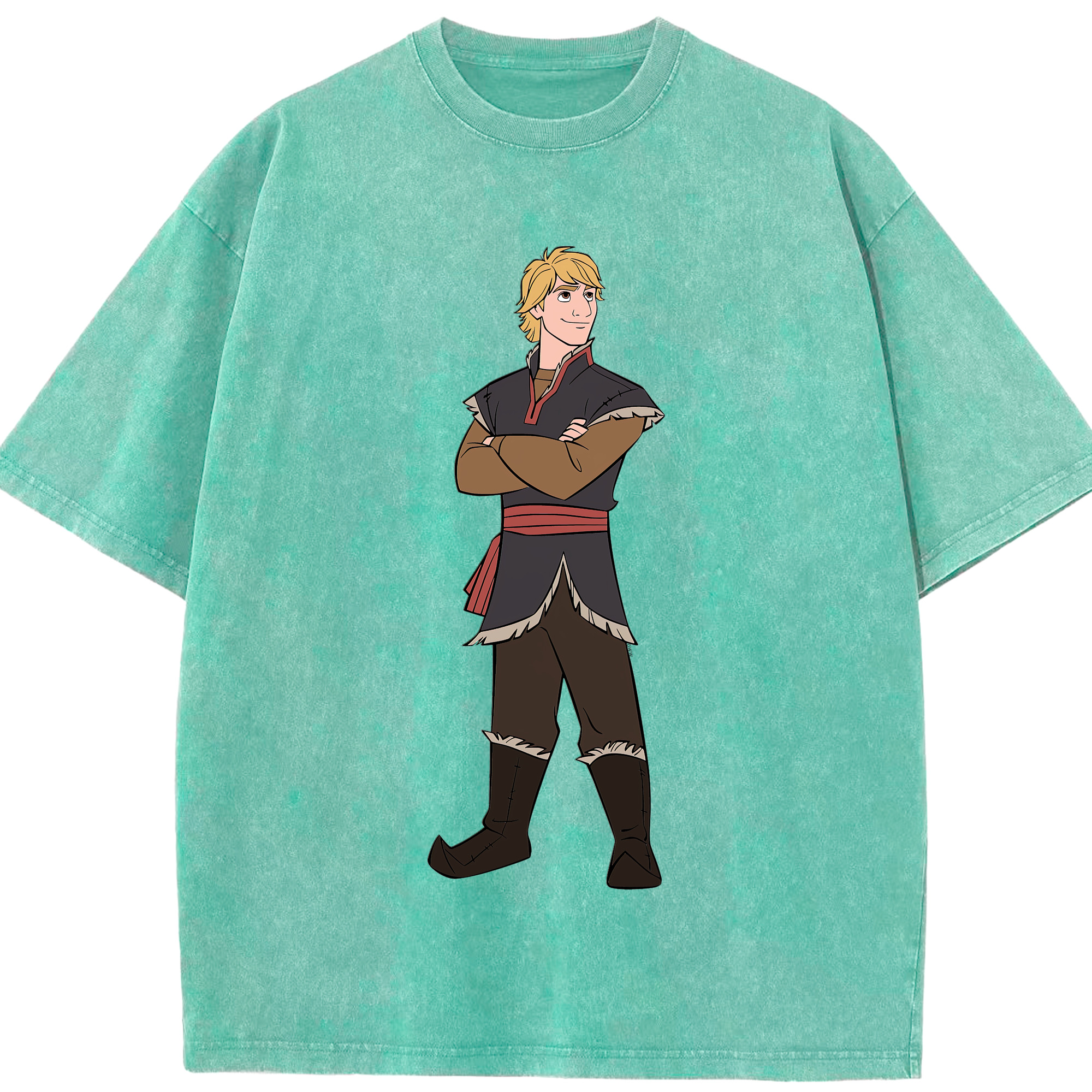 （画像用） アナと雪の女王 アンナ エルサ Frozen Anna Elsa 綿100% ヴィンテージ風 半袖Tシャツ（フロントプリント）
